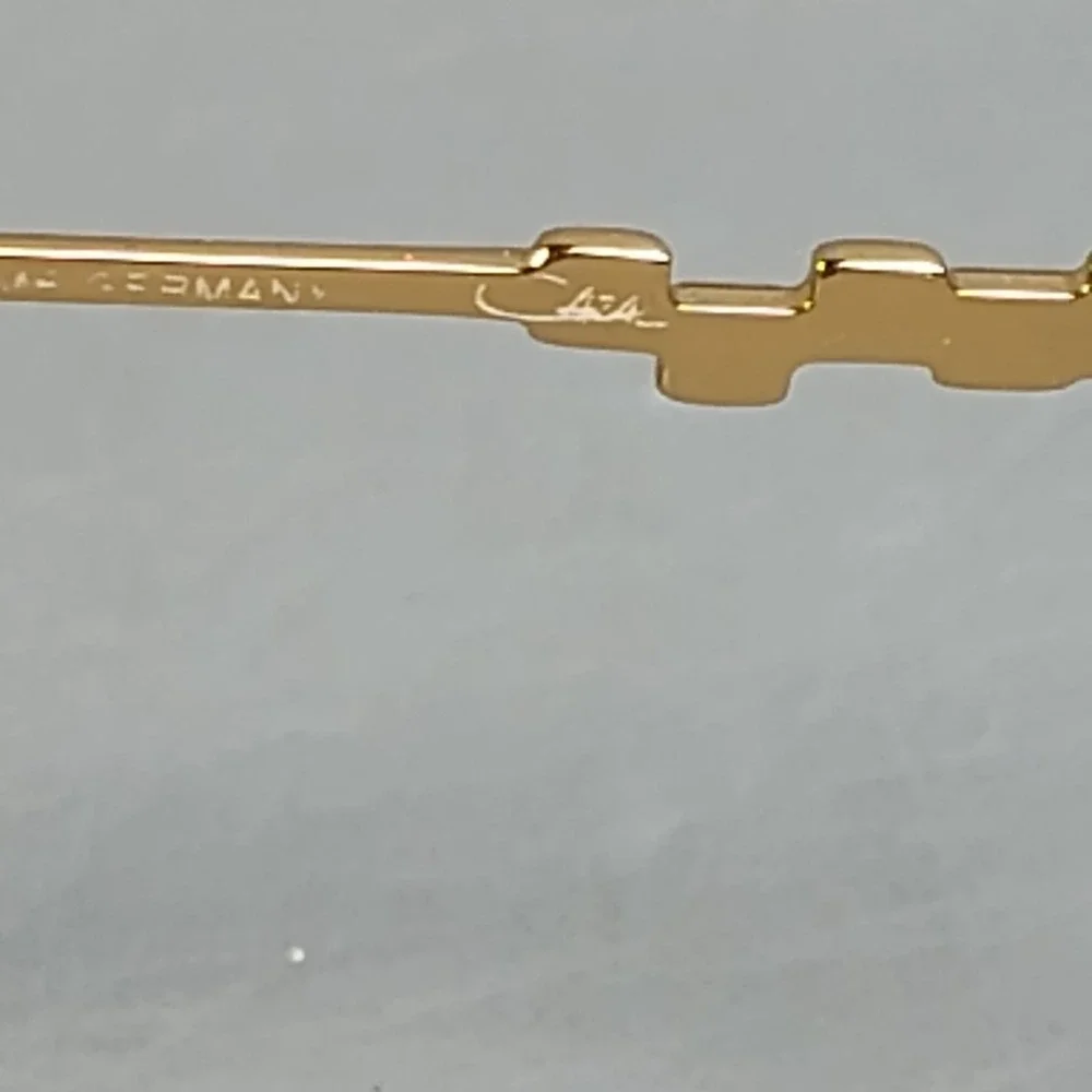 Vintage 90s Cazal Gold Rimless Hexagon Eyeglass Frames MOD. 424 COL. 971 READ